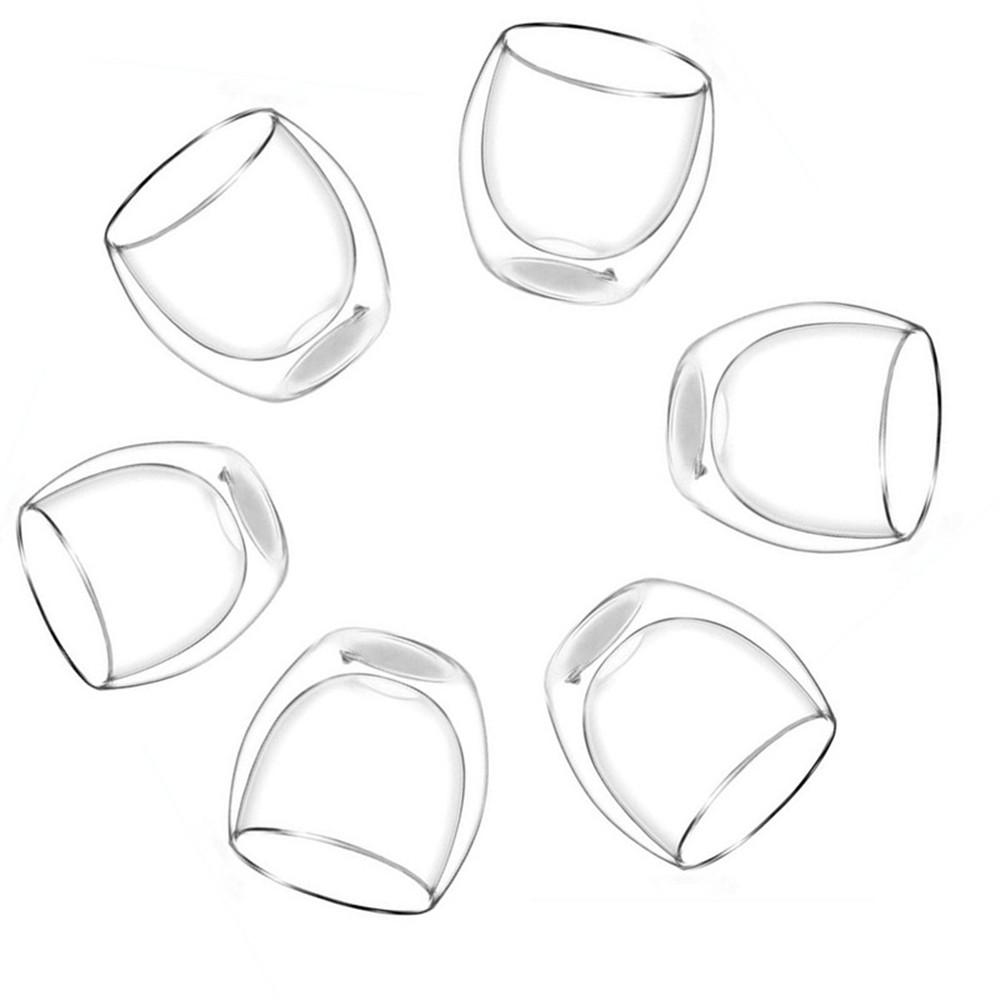 1-6 PZ 80-650 ml Vetro a Doppia Parete Trasparente Fatto a Mano Resistente al Calore Tazze da Tè Bevanda Sana Caffè Latte Tazza Bicchiere da Shot Isolato Regalo