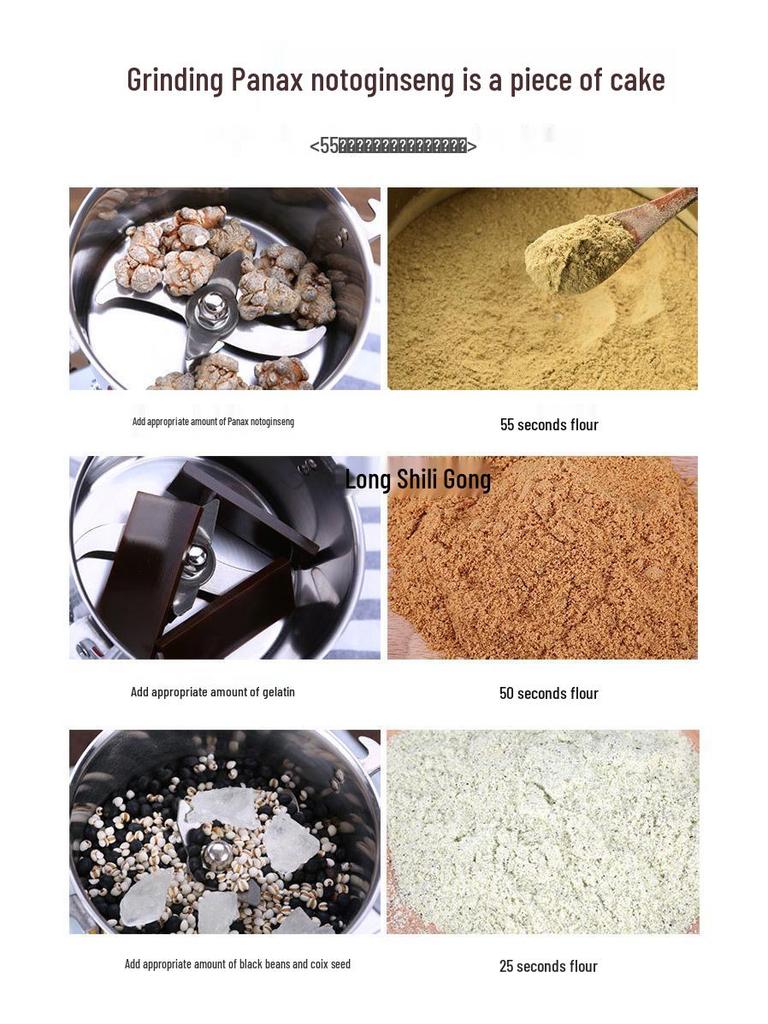 Electric Stainless Steel Ultra-fine Cereal and Grain Grinder for Household Use