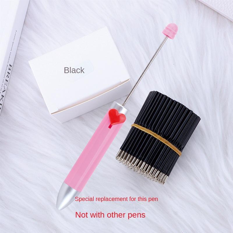 New 7-Color Heart-Shaped Beaded Pen Special Refills Personalized DIY Ballpoint In-Stock