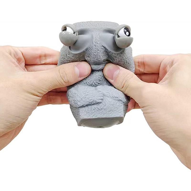 Stone Man Stress Toy Slowly Rebounds Soft Statue Squeeze Eyes Interested Expression Relaxes Stress Children's Gift
