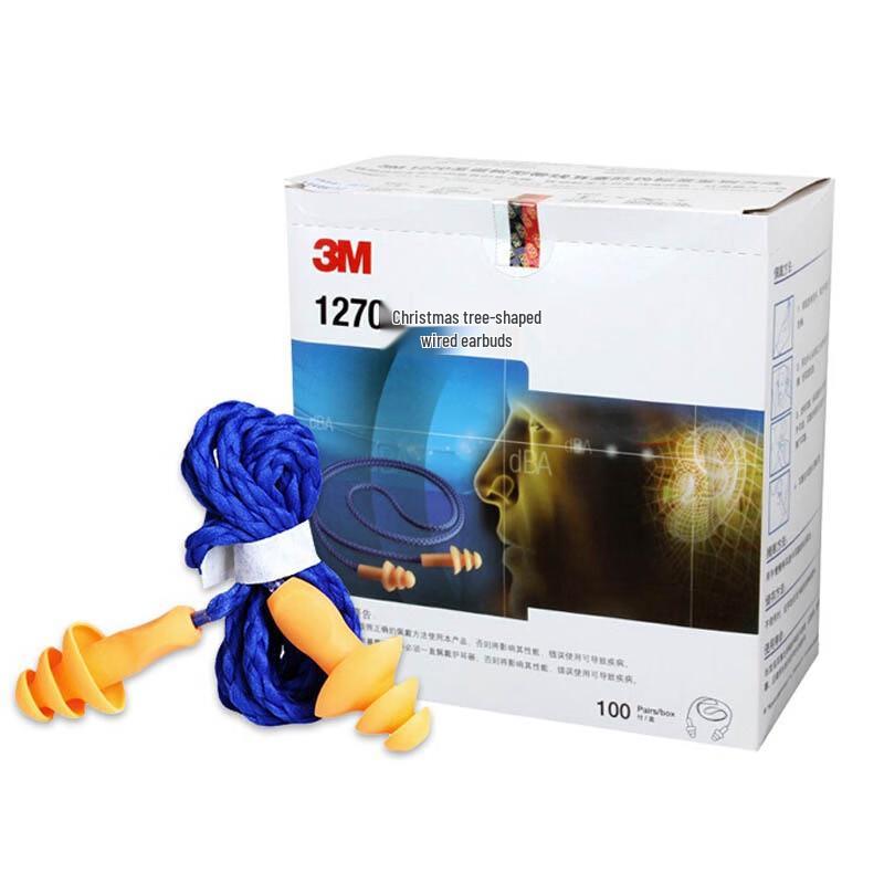 3M 1270 Reusable Silicone Wired Earplugs 20 pairs