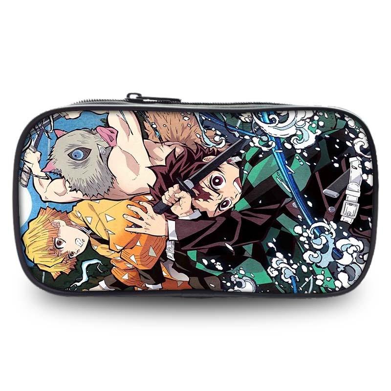 Spacious Oxford Demon Slayer Pencil Case For Students With Casual Style