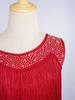 Vestido de Danza Latina para Niñas con Borlas, Flecos Asimétricos, Pedrería Brillante, Recorte, Disfraz para Actuación en Escenario