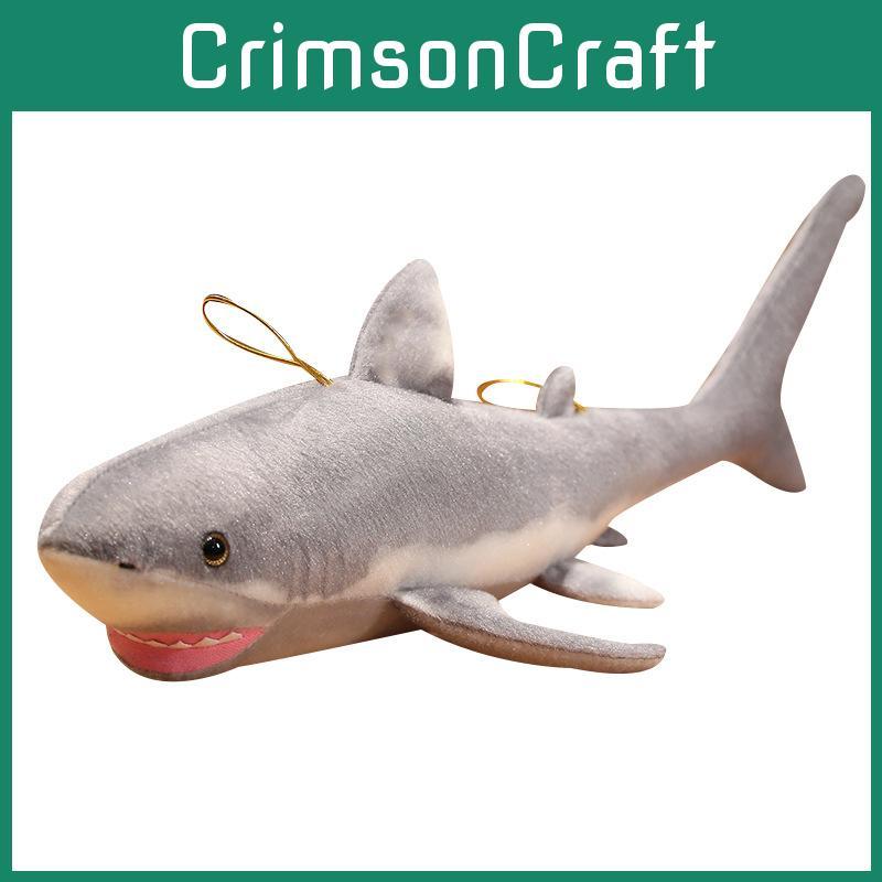 Plush Shark White Toy Marine Animal Stuffed Doll Cartoon Decoration Kids Gift