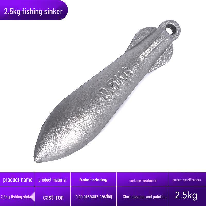 Hexagonal Iron Fishing Sinker 2.5kg - For Sea & Freshwater Fishing