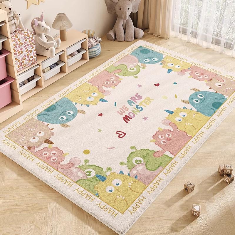 Cartoon Style Luxury Faux Cashmere Children's Floor Mat