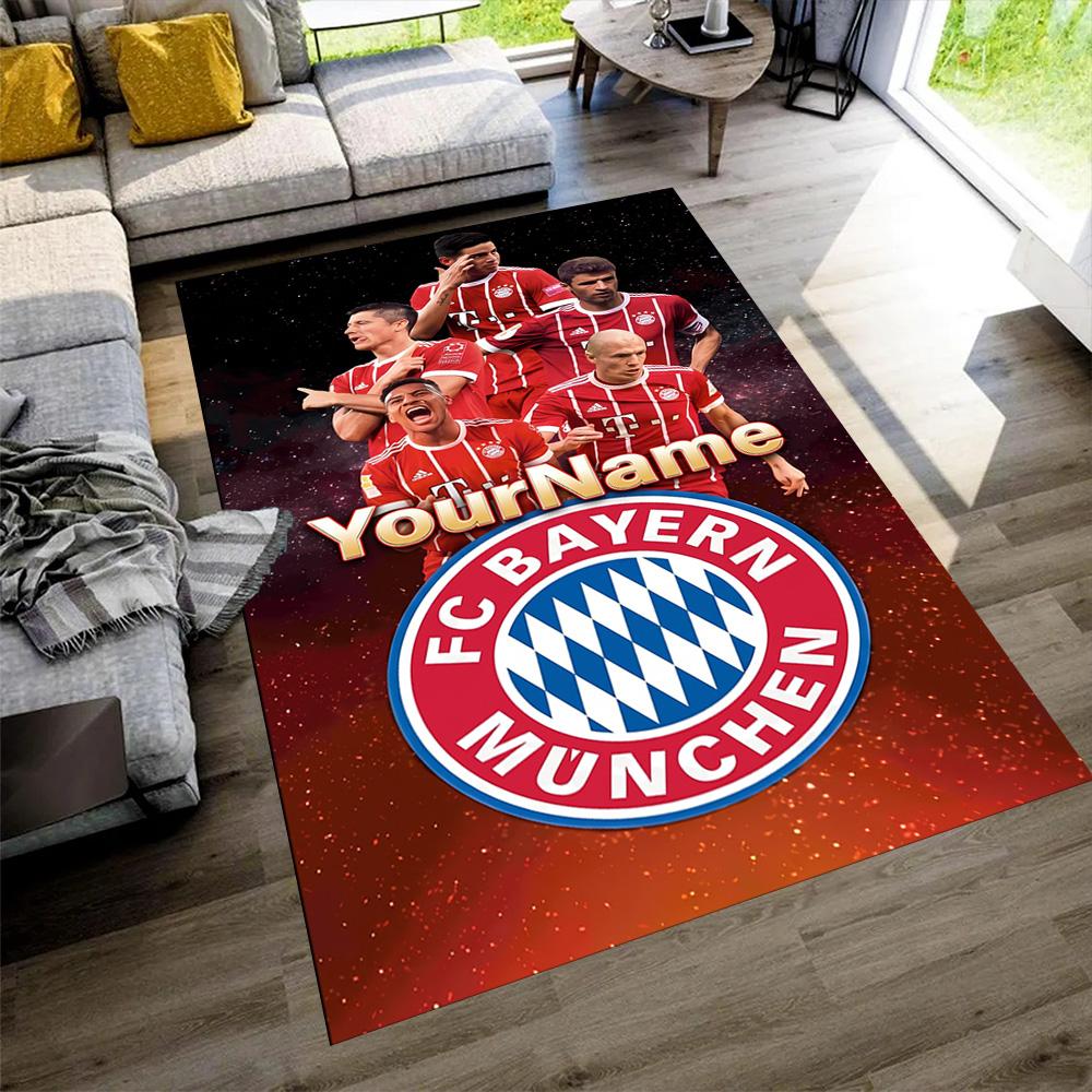 Bayern Munich Customize Your Name Carpet Design for Playrooms Entryway Bedrooms Study room Antislip Carpet Anime Office Decor Birthday/Christmas Gift