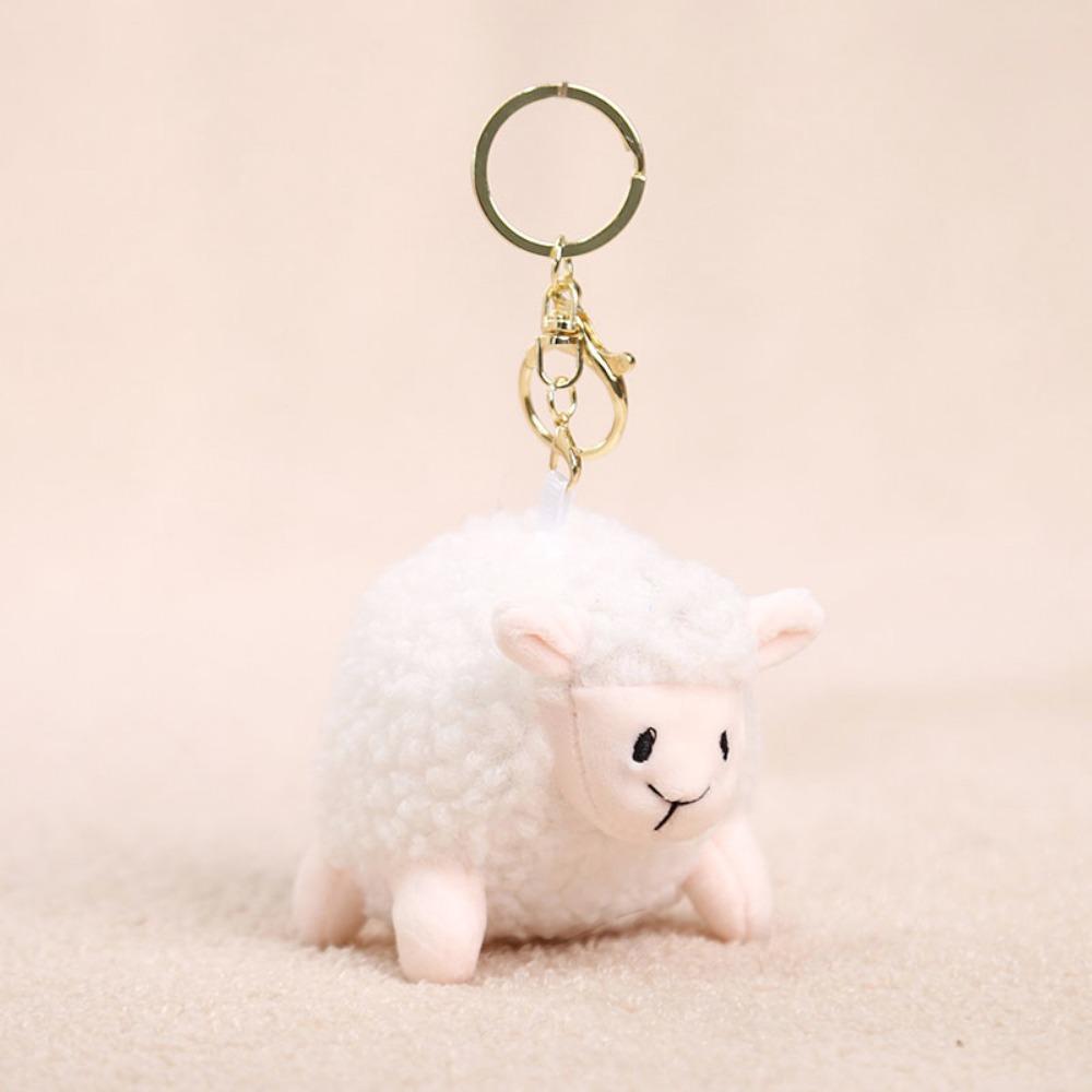 Lifelike Lamb Plush Keychain Plush Chubby Lamb Plush Toy Stuffed Animal Keyring  Bag Decoration