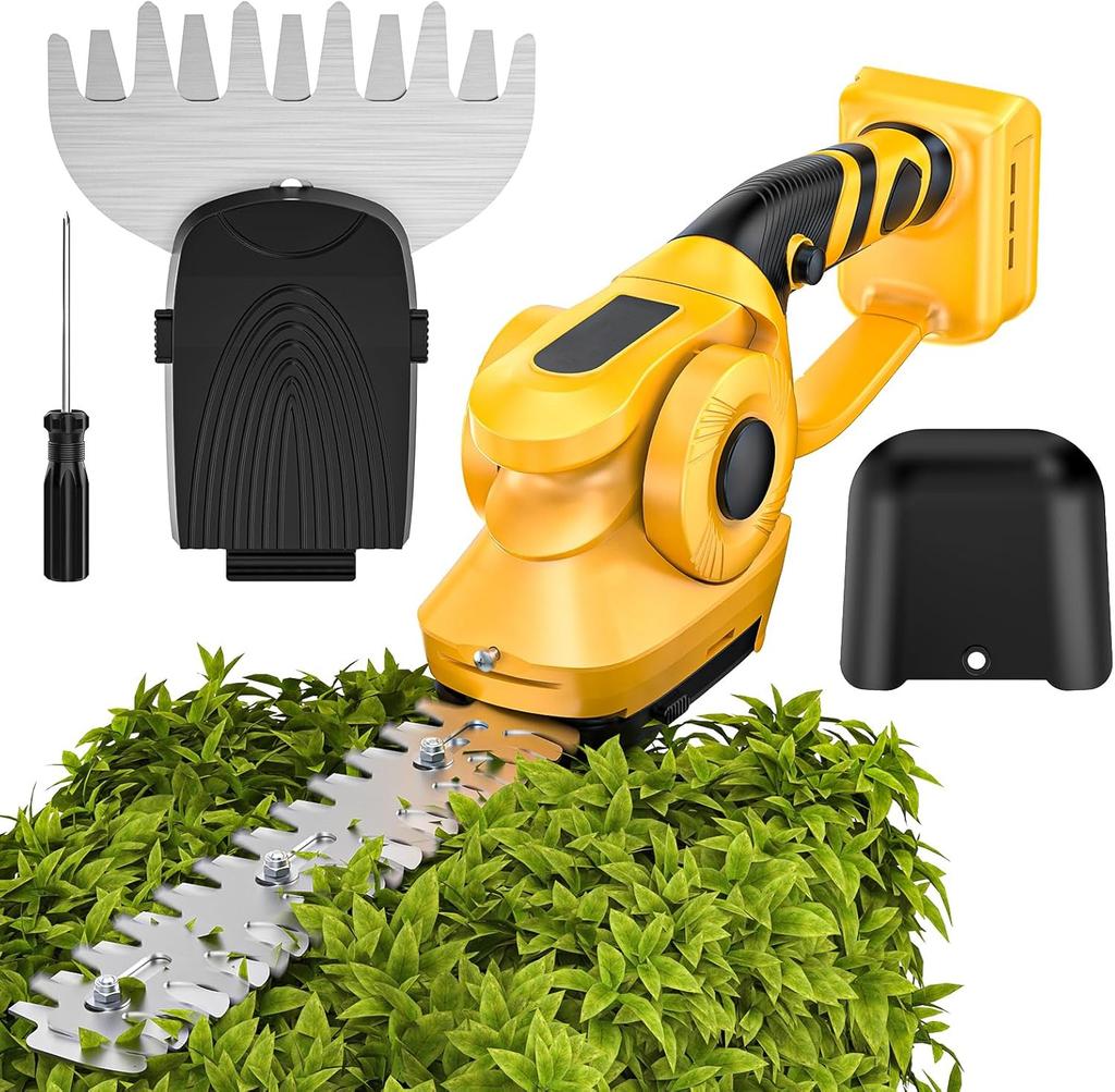 2 In 1 Electric Hedge Trimmer Cordless Handheld Grass Trimmer for Yard, Garden, Lawn Care for Dewalt 20V Battery (No Battery)