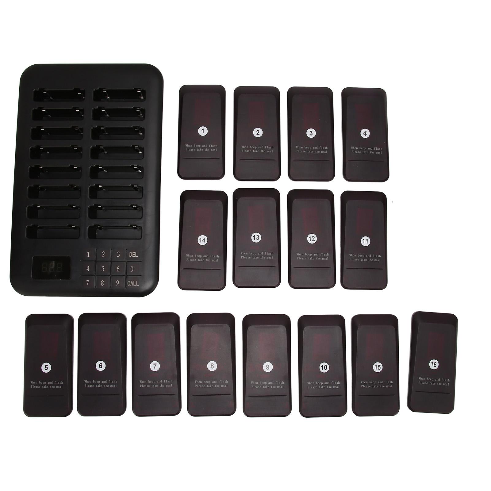 

Беспроводная система вызова 1 хост-управление 16 пейджерами Передача 800 метров Водонепроницаемый пейджер вызова US Plug