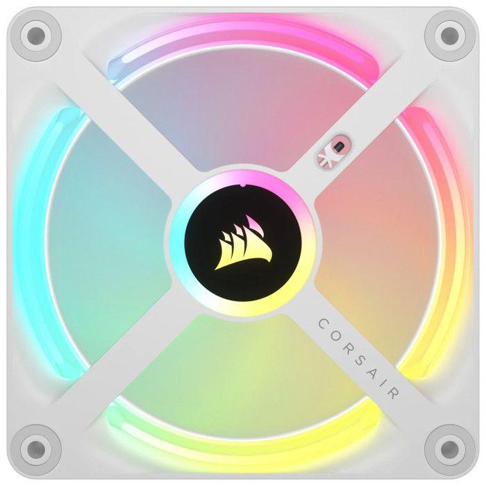 Corsair icue link qx120 rgb series, pwm ventilateur - 120mm, blanc