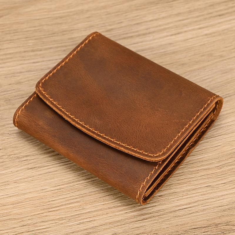 2026 New Design Little Coin Purse For Men Women Card Cash Coins Short Wallet Genuine Leather Clip Purse Female Male Wallets