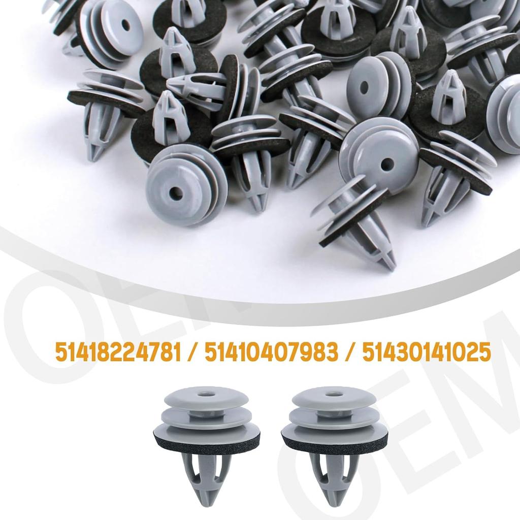 Xislet 120Pcs Door Trim Panel Retainer Clips Compatible With BMW 3 5 7 Series E36 E34 E38 E39 M3 X1, X3, X4, X5, X6 Replace 51411973500, 51418224768,