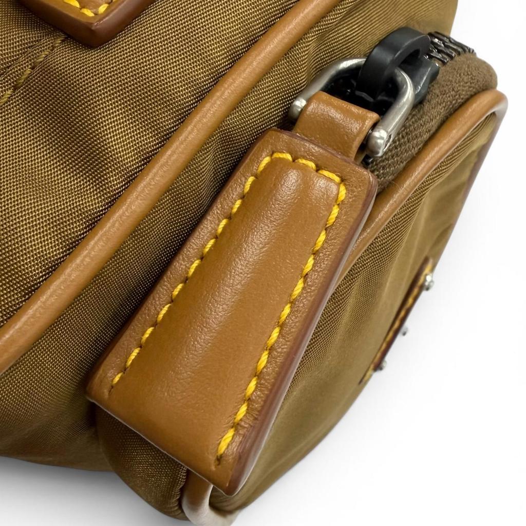 Excellent PRADA Shoulder Bag Brown Nylon mens 2VH172 Used