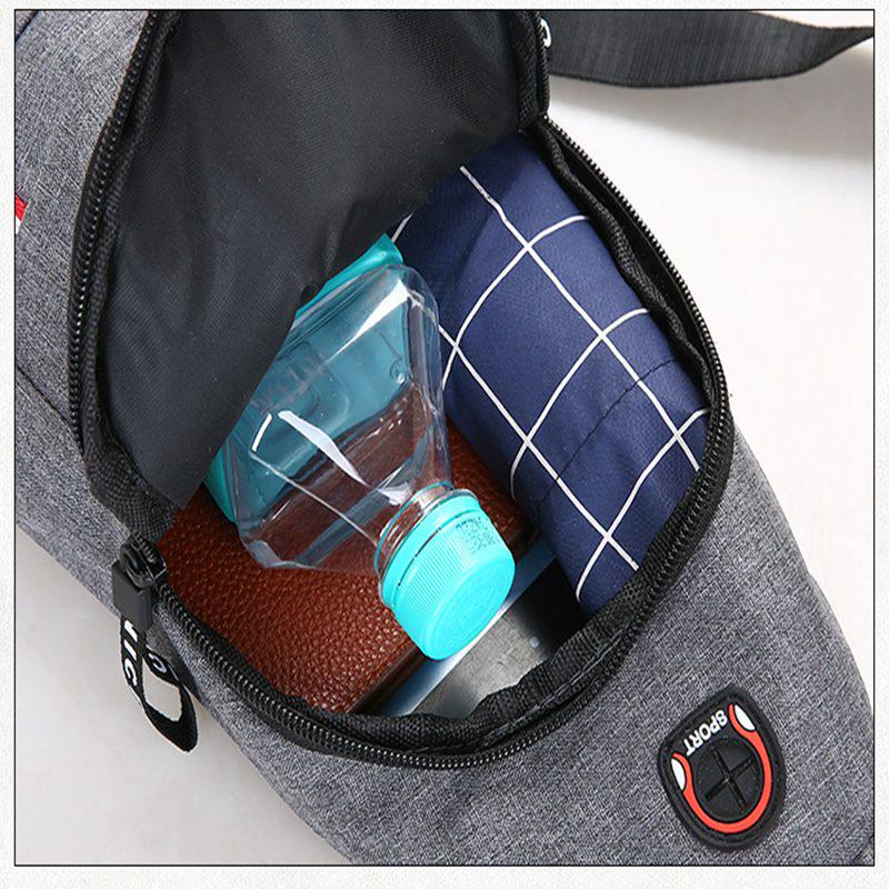 Man Messenger Bag Shoulder Oxford Cloth Crossbody Casual Messenger Chest Bags Headphone Hole Multifunction Handbag