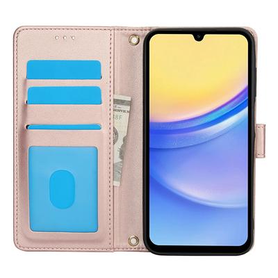 SY-003 For Samsung Galaxy A06 4G Case PU Leather Stand View Phone Wallet Cover with Hand Strap