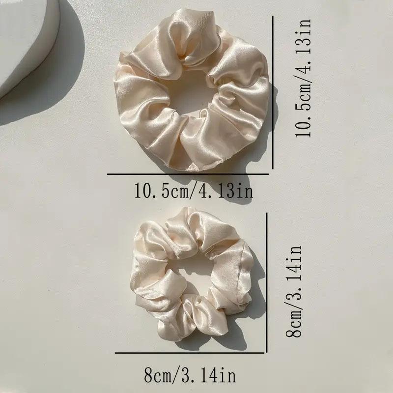 16-piece Set of Soft Satin Hair Ties In Pink and Brown Colors | Suitable for Wearing In All Settings