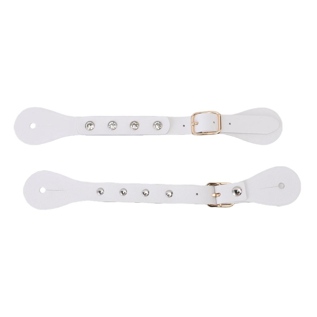 1 Pair Spur Straps Rhinestone Decorated Synthetic Lther Vintage Spur Boot Straps for Boots Equipment
