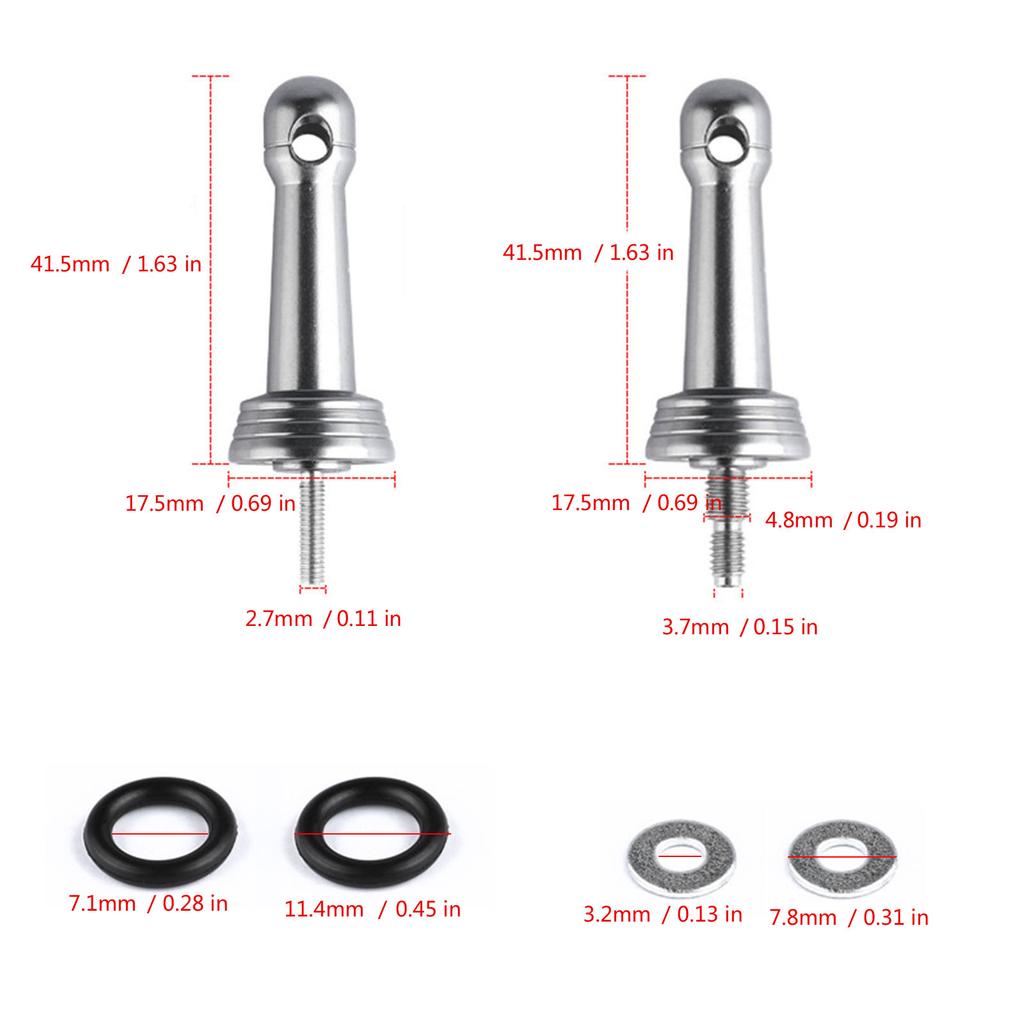 Insertion in/Screw In Reel Stand Fishing Wheel Balance Rod Aluminum Fishing Reel Balancer with Waterproof Rubber Rings