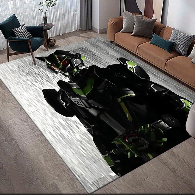 Kamen Rider mecha style graphic Square Area Rug, Non-Slip Floor Mat for Living Room, Perfect Gift for Fans.chl