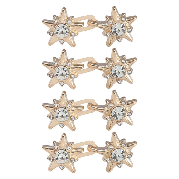 

4 Pairs Button Pins Jeans Waist Buckles Detachable Pants Waist Tightener Jeans Button Pins Star Waist Buckles золотий