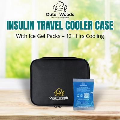 Outer Woods Insulin Cooler Travel Case for Diabetics with Two Ice Gel Packs | 12+ Hours Cooling for Insulin | Insulin Cooler Bag Plus | Insulin C