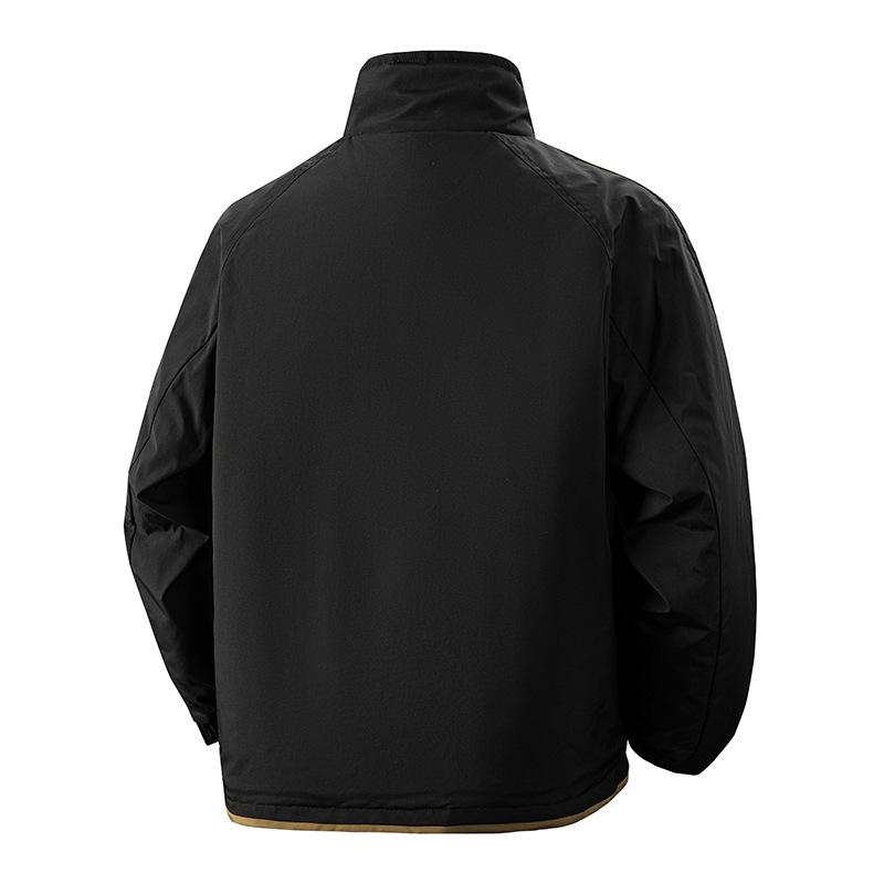 Autumn Winter Men's Stand Collar Workwear Cotton Padded Jacket Outdoor Sports Windproof Warm Cotton Coat Menswear