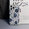 Blue Flowers Bloom Lightly Phone Case For IPhone 16 16e 15 14 13 12 11 Pro Max 7 8 XR XS Transparent Silicone Soft Cover Case
