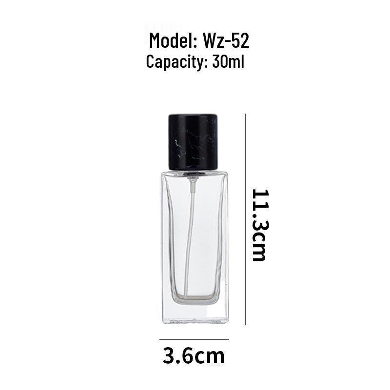In-Stock Transparent Bayonet Glass Perfume Bottle with Resin Lid and Spray Refill