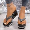 Fashion Summer Women Sandals Platform Beach Trend Shoes Women Fashion Clip Toe Flip-flop Outdoor Rhinestone Sandals Sandalias De Mujer