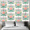 Blumenwandteppich Wandbehang Botanische Blume Wanddekoration Vintage Natur Tapisserie Ästhetische Raumdekoration Cottagecore Wandkunst Bett
