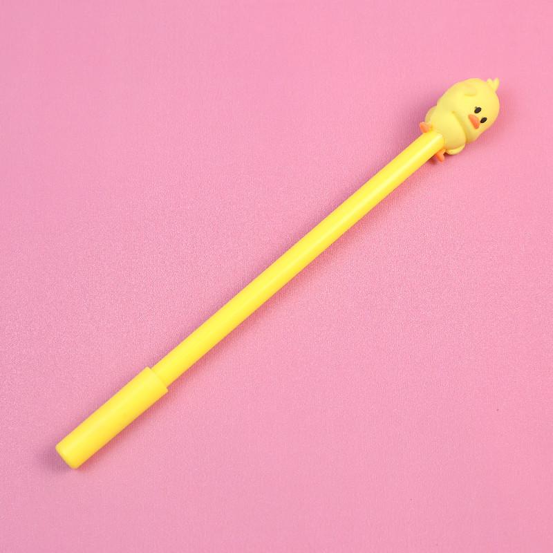 

1 шт. Креативная гелевая ручка с желтым рисунком утки, милый кавайный мультфильм, школьные канцелярские принадлежности, милые милые животные