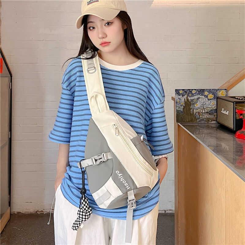 Sac de poitrine élégant et imperméable en nylon, unisexe, pour le voyage et les trajets quotidiens