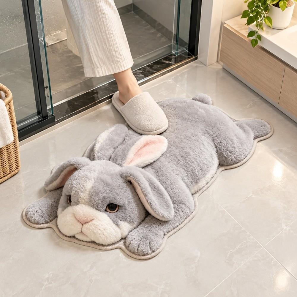 Faux Cashmere Bedroom Floor Mat Absorbent Bathroom Doormat Animal Shaped Rug  Entryway Decor