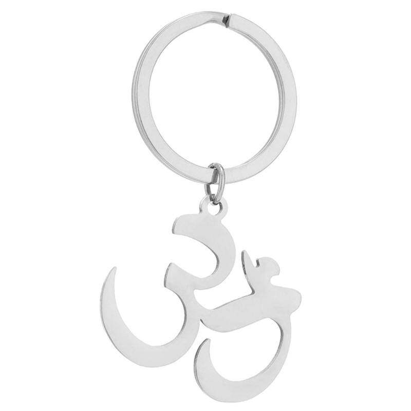 Брелоки с логотипом Аум Брелоки с символом Аум Нержавеющая сталь Религиозный держатель для ключей Подарок для путешественников Религиозного человека 1