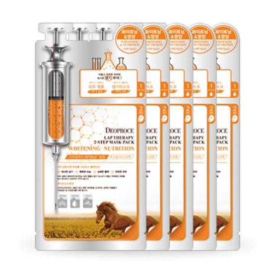 

Deoproce Lab Therapy 2 Step Mask Pack Отбеливание и питание лошадиного масла 25 мл * 5 шт./10 шт./15 шт./20 шт. 5ea