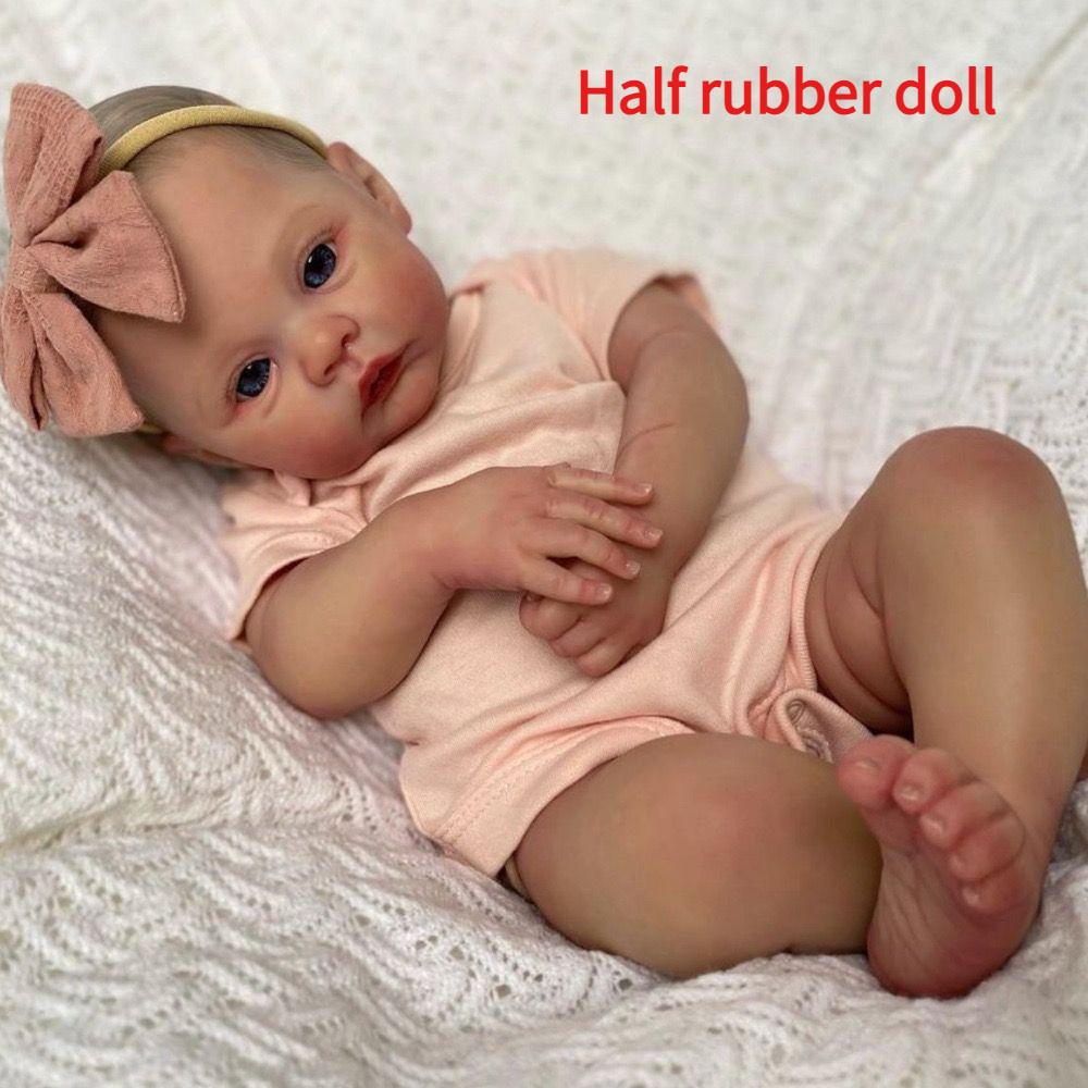 

High Quality Soft Vinyl Silicone Reborn Dolls Handmade Hair Transplant Art Doll Flexible Limbs Simulated Baby Rubber Doll Children s Birthday Gift High18 inch