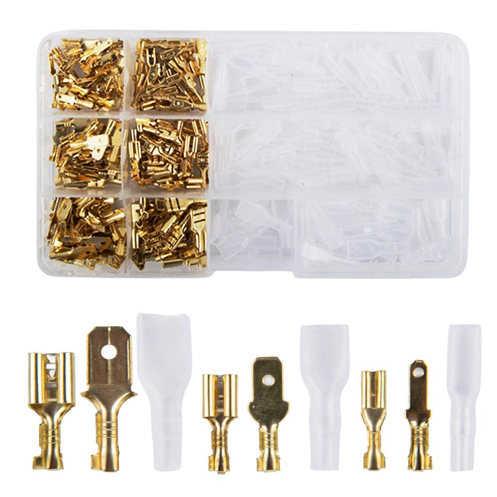 270PCS Electrical Wire Connector Kit with Male and Female Crimp Terminals for 2 8mm 4 8mm 6 3mm Wiring Applications