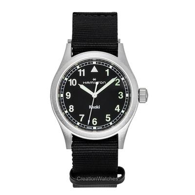 Khaki Field Textilarmband Schwarzes Zifferblatt Quarz H69401430 Unisex-Uhr