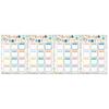 Teacher Birthday Board Poster Set, 4 Paper Classroom Charts with Monthly Name Sections for School Display and Daycare Use