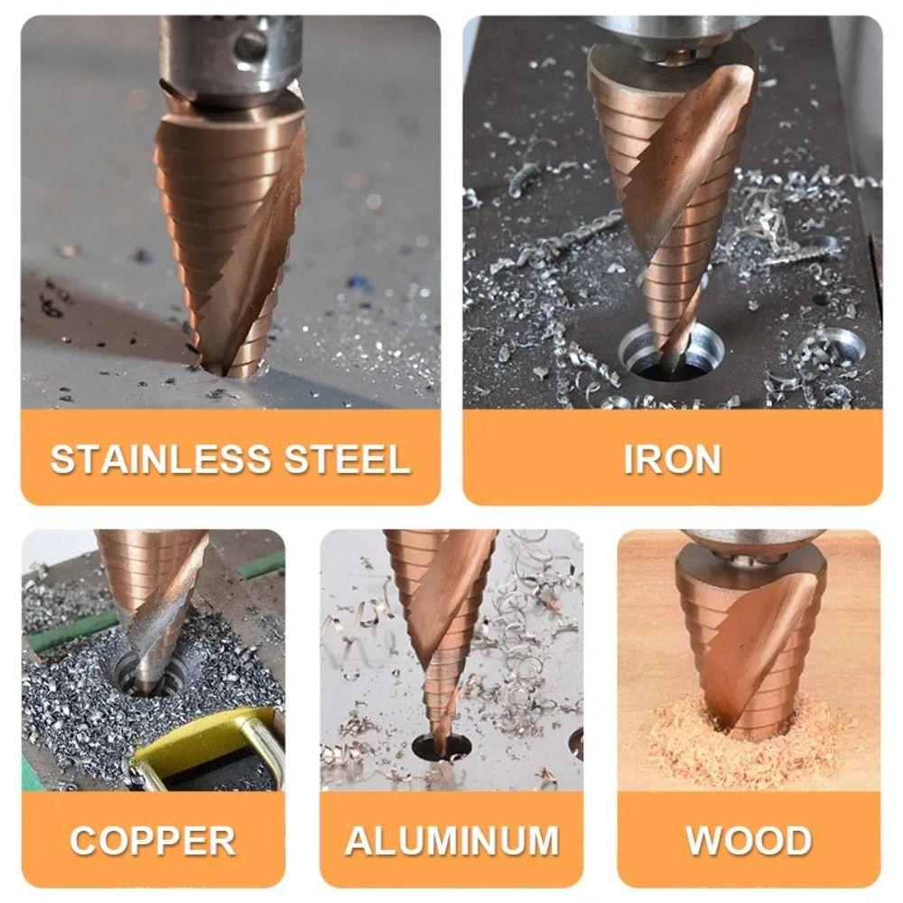 Multiple Hole Drill Perforator M35 5% Cobalt Stepped Drill Bits Stainless Steel Metal
