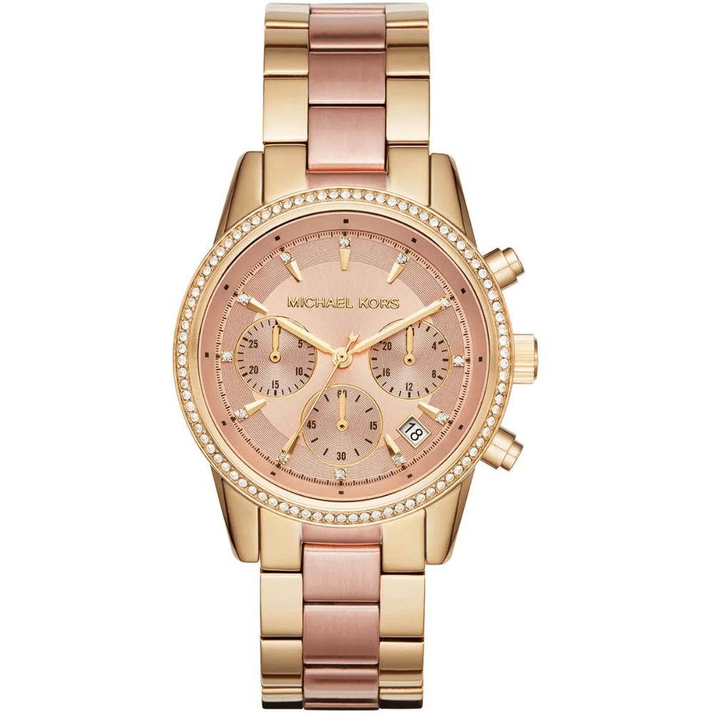 Michael Kors Orologio da Donna MK6475 Ritz Cronografo Bicolore