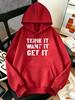 Thank Want Get It Printing Casual Top Women Loose Y2K Style Sportswears All-Match Multicolor Hoodie Cartoon Autumn women Clothes