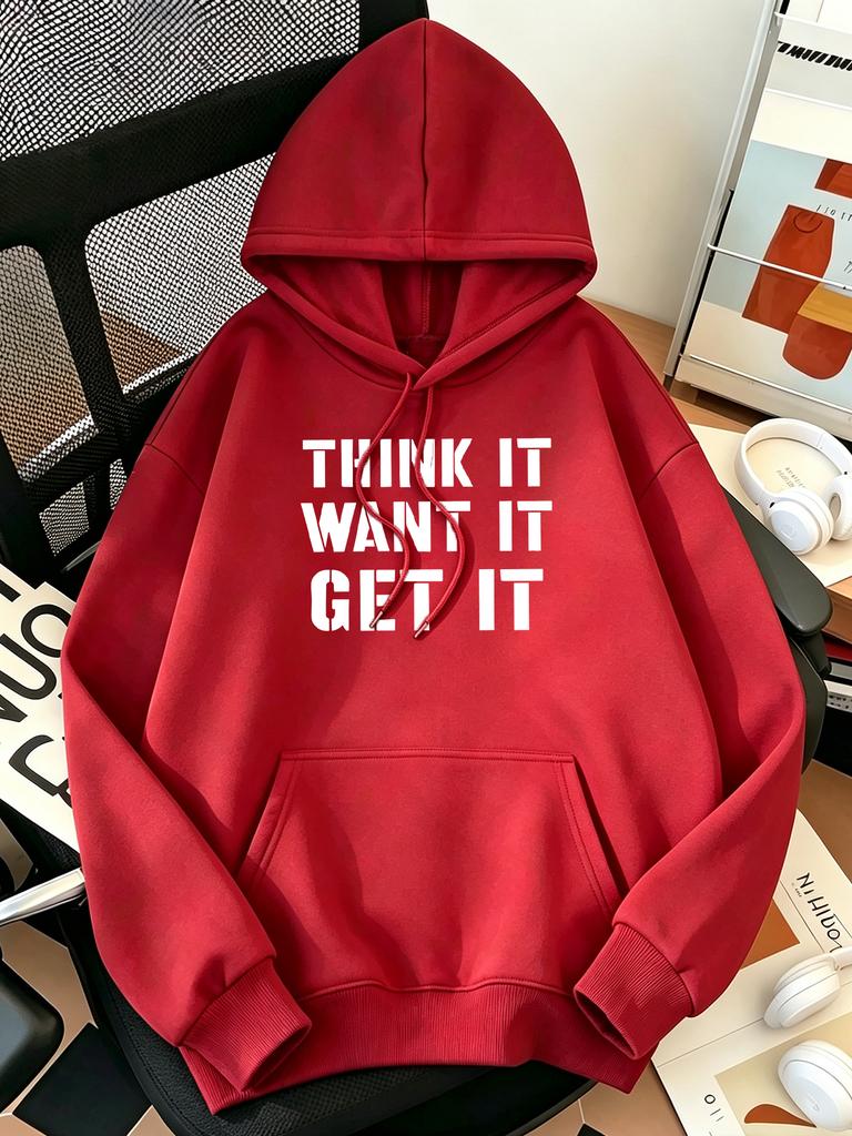 Thank Want Get It Printing Casual Top Women Loose Y2K Style Sportswears All-Match Multicolor Hoodie Cartoon Autumn women Clothes