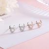 Korean Mori Girl Snowflake Zircon Antler Stud Earrings for Women