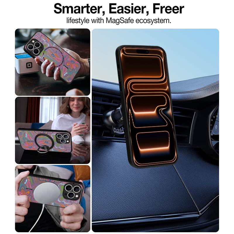 Translucent Matte Magnetic Phone Case For iPhone 17 16 15 Pro 14 13 Pro Max 16e 17e For Magsafe Little Floral Hard PC Back Cover