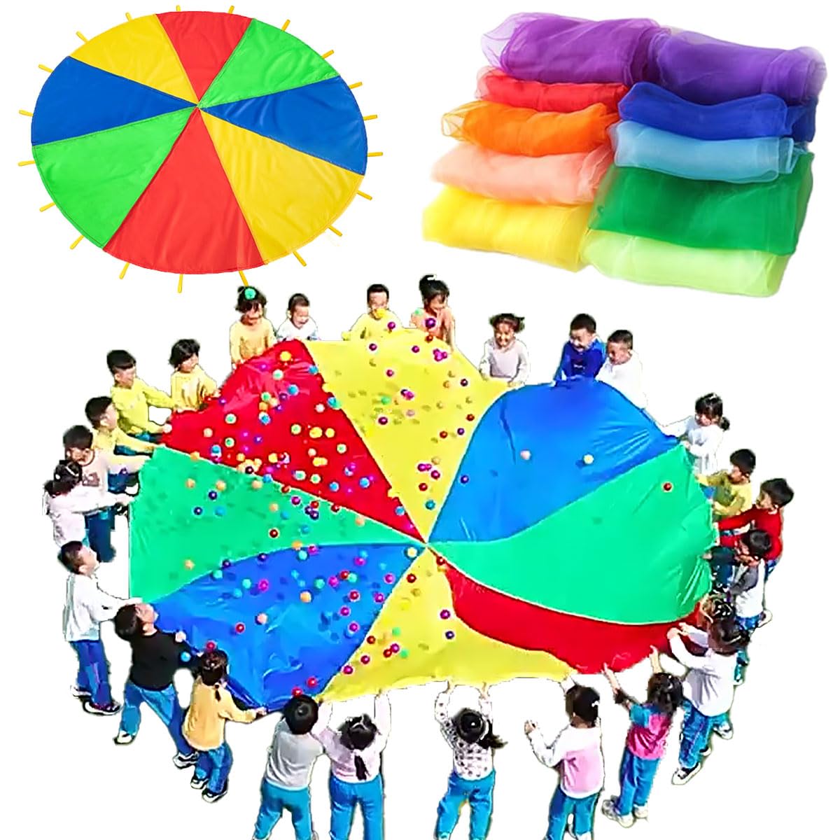 

SALUDABLE Комплект шарфов Para Balloon (10 шарфов, парашютный шар 4 м)