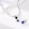 Original 925 Sterling Silver Bead Charms Dark Blue Easter Egg Pendant Fit Original Bracelet Necklace For Women DIY Jewelry Gift
