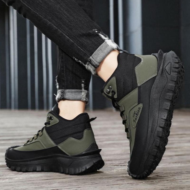 Fashion Men's Shoes New Autumn High Top Boots British Style Retro Workwear Boots Outdoor Sports Waterproof Hiking Boots Plus Size 39-48