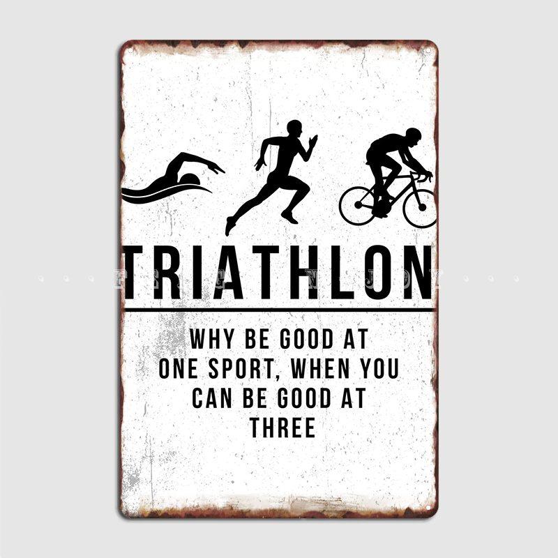 

Triathlon Funny Gift Idea Poster Metal Plaque Wall Mural Mural Decoration Garage Decoration Tin Sign Posters 20x30cm